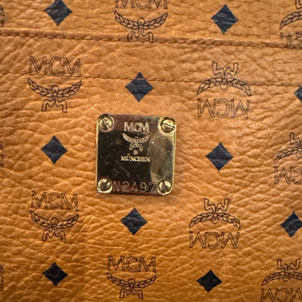 MCM Cognac Monogram Tote Bag - Picture 3 of 15